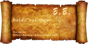 Balázsi Bene névjegykártya